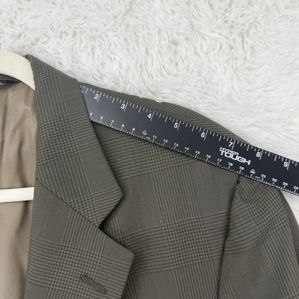 Chaps Ralph Lauren Mens Brown 100% Wool Glenn Check Blazer Sport‎ Coat Size 44R